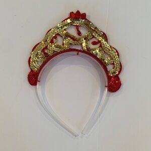 Red and Gold Sequin Girl’s Child’s Tiara Costume Headband